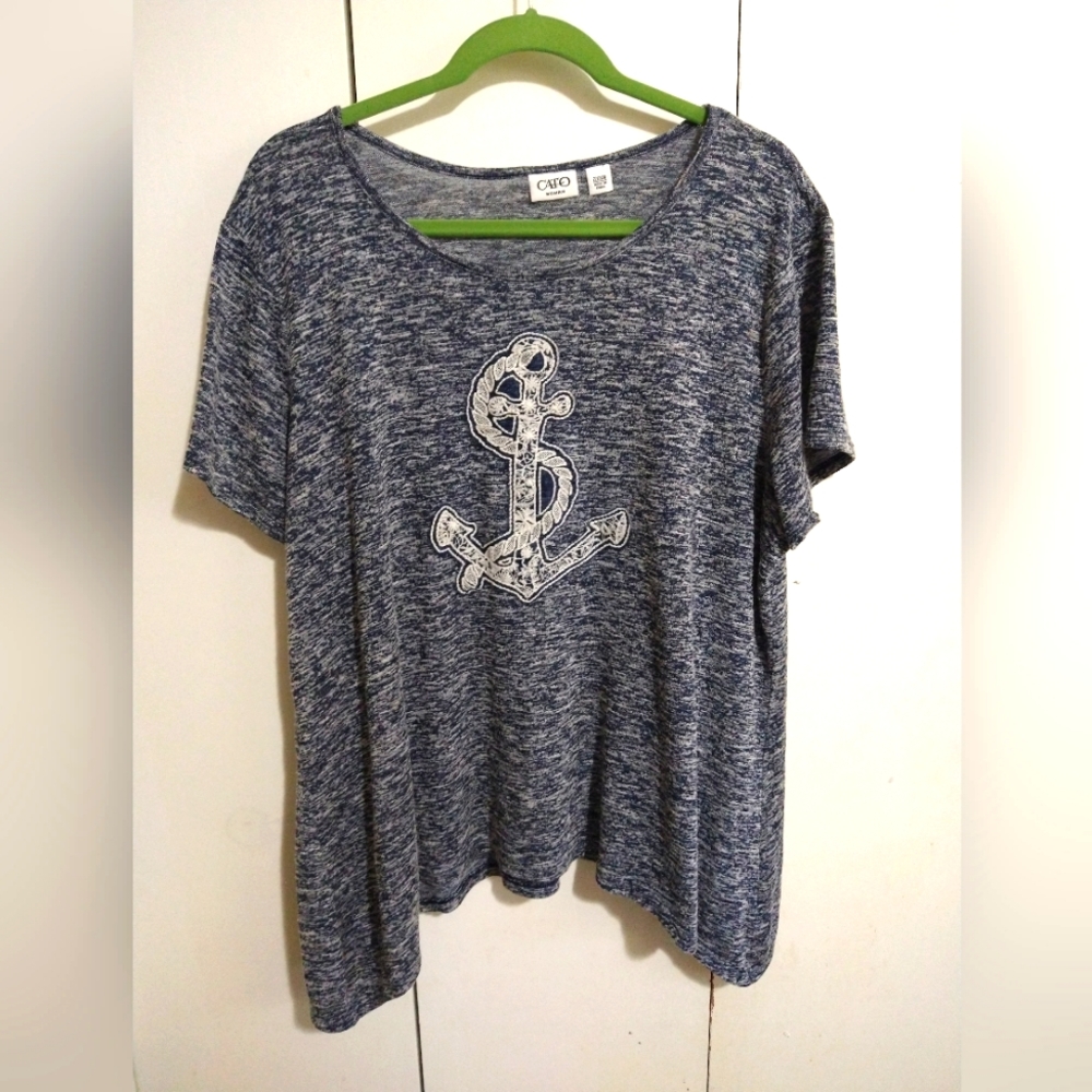 Cato Anchor Lace Detail Sweater Blouse 22/24